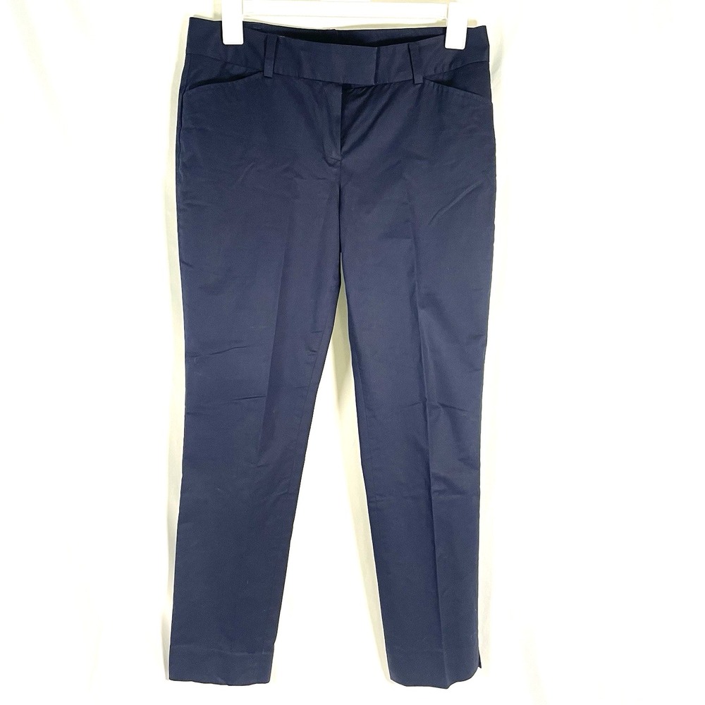 Brooks Brothers Womens Pants 10 Blue Natalie Fit Cotton Stretch MidRise Straight